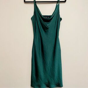 Nasty Gal Emerald Green Satin Dress